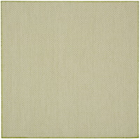 5' Ivory Green Square Rug