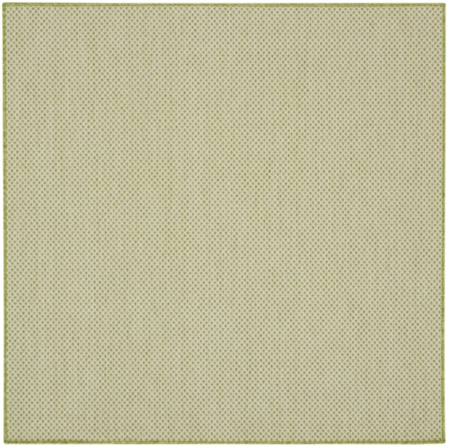5' Ivory Green Square Rug