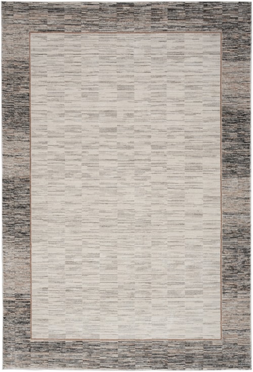6' X 9' Grey Black Rectangle Rug