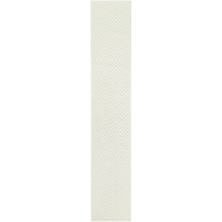 2'2" x 20' Ivory White Modern Rug
