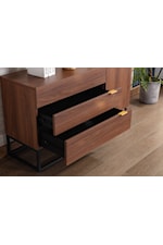 Lilola Home Roscoe Contemporary 3-Drawer Console Table with Metal Base