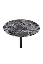 Lilola Home Orbit Contemporary End Table With Height Adjustable Black Marble Textured Top