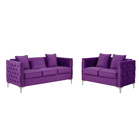 2-pc. Living Room Set w/Sofa &amp; Loveseat