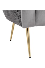 Lilola Home Natalie Contemporary Glam Barrel Accent Chair with Splayed Metal Legs