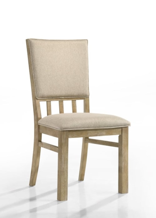 Brutus Reclaimed Wheat 19"W Contemporary Fabric Dining Chair
