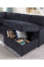 Lilola Home Selene II Contemporary Sleeper Sectional Sofa With Right-Facing Storage Chaise