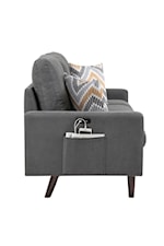 Lilola Home Abella Mid-Century Modern Loveseat with USB Charging Ports