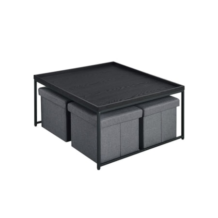 EDGE BLACK COFFEE TABLE WITH | STORAGE