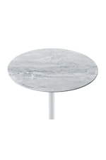 Lilola Home Orbit Contemporary End Table With Height Adjustable Black Marble Textured Top