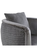 Lilola Home Natalie Contemporary Glam Barrel Accent Chair with Splayed Metal Legs