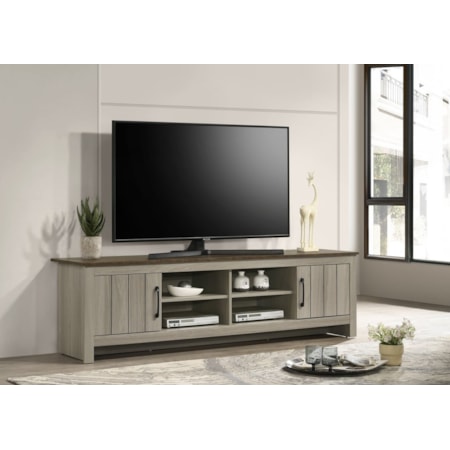 NALA GREY AND BROWN 70&quot; TV STAND |