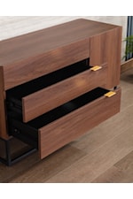 Lilola Home Roscoe Contemporary 3-Drawer Console Table with Metal Base