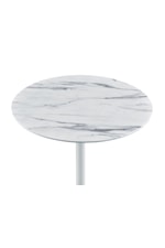 Lilola Home Orbit Contemporary End Table With Height Adjustable Black Marble Textured Top