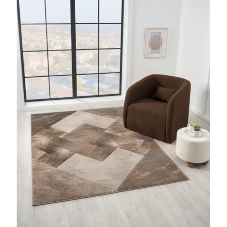 ALEXIA 8X11 BROWN CREAM AREA RUG |