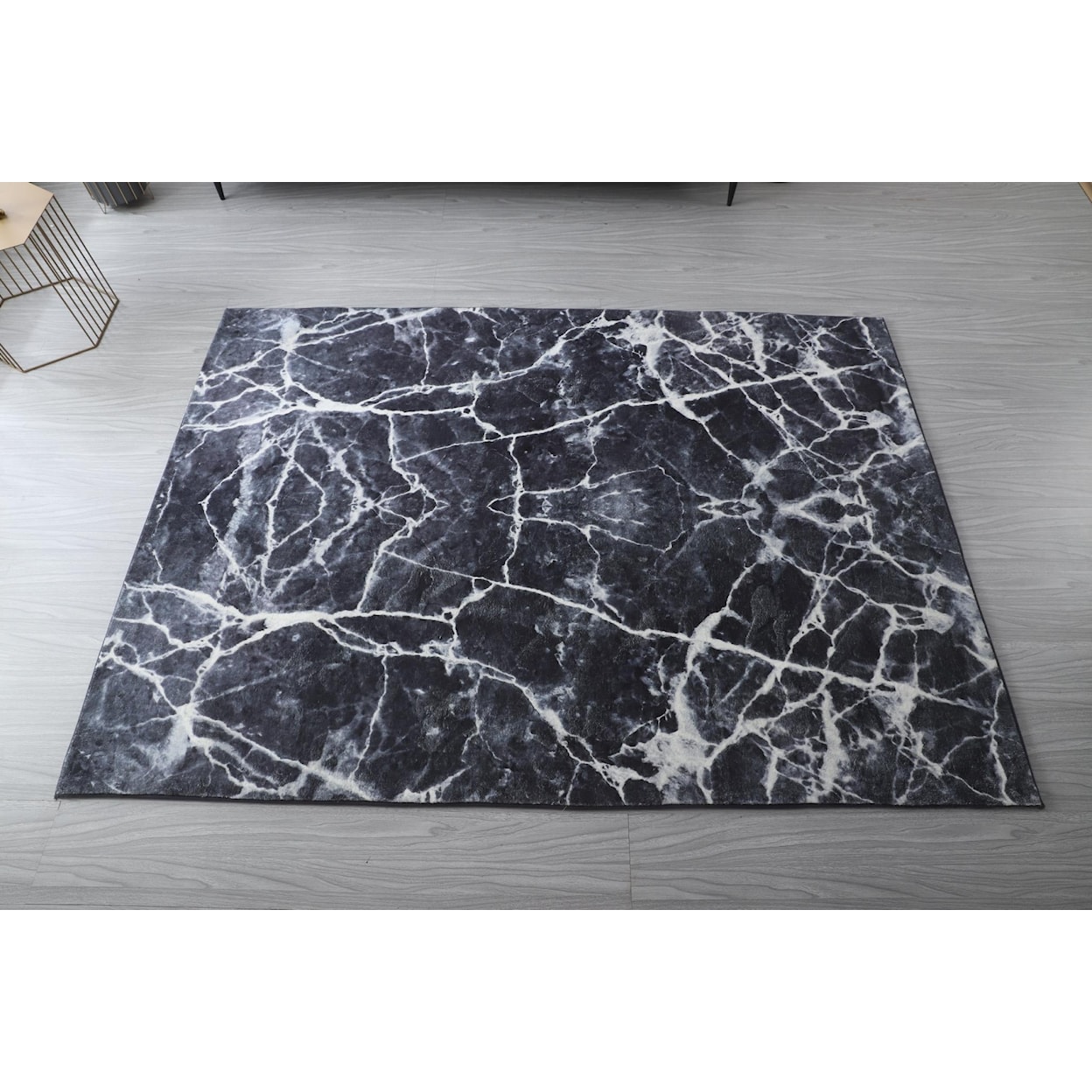 MDA Rugs Retro Collection RETRO 5X7 BLACK/MARBLE AREA RUG |