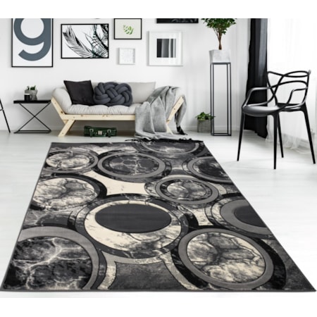 RHODES 8X11 BLACK/WHITE AREA RUG |