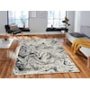 MDA Rugs Maz Collection MAZ 2X8 BLACK SWIRL AREA RUG |