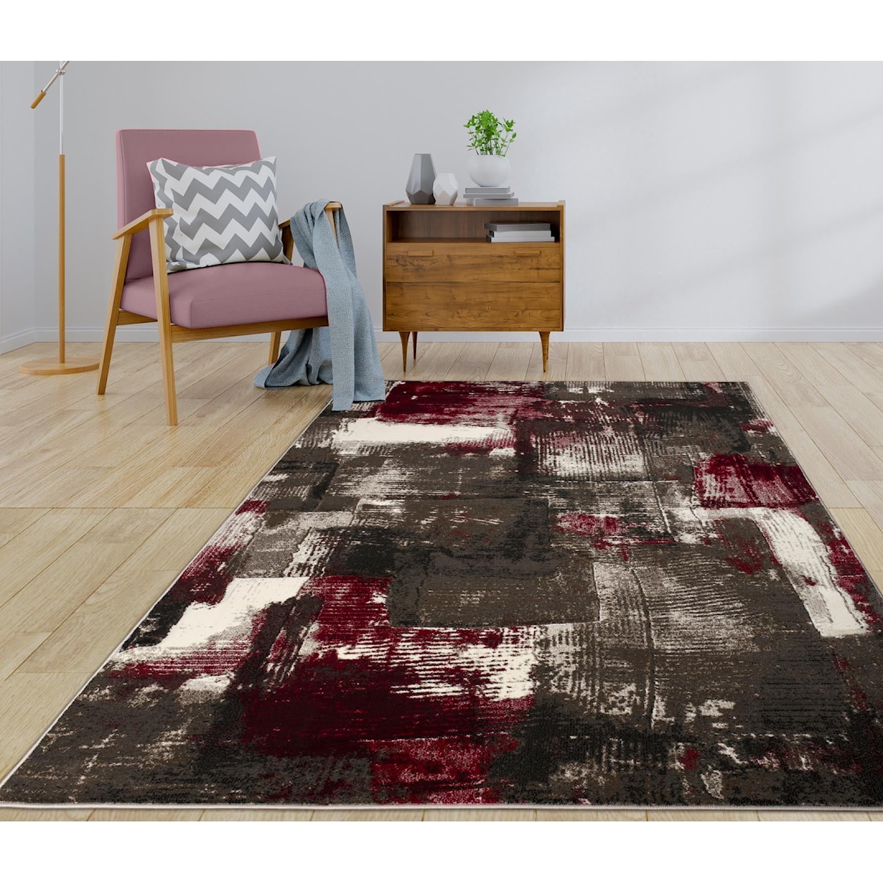 MDA Rugs Rhodes Collection RHODES 4X6 RED/BROWN AREA RUG |