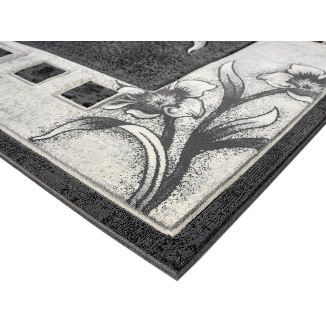 MDA Rugs Rhodes Collection RHODES 8X11 BLACK & WHITE AREA RUG |