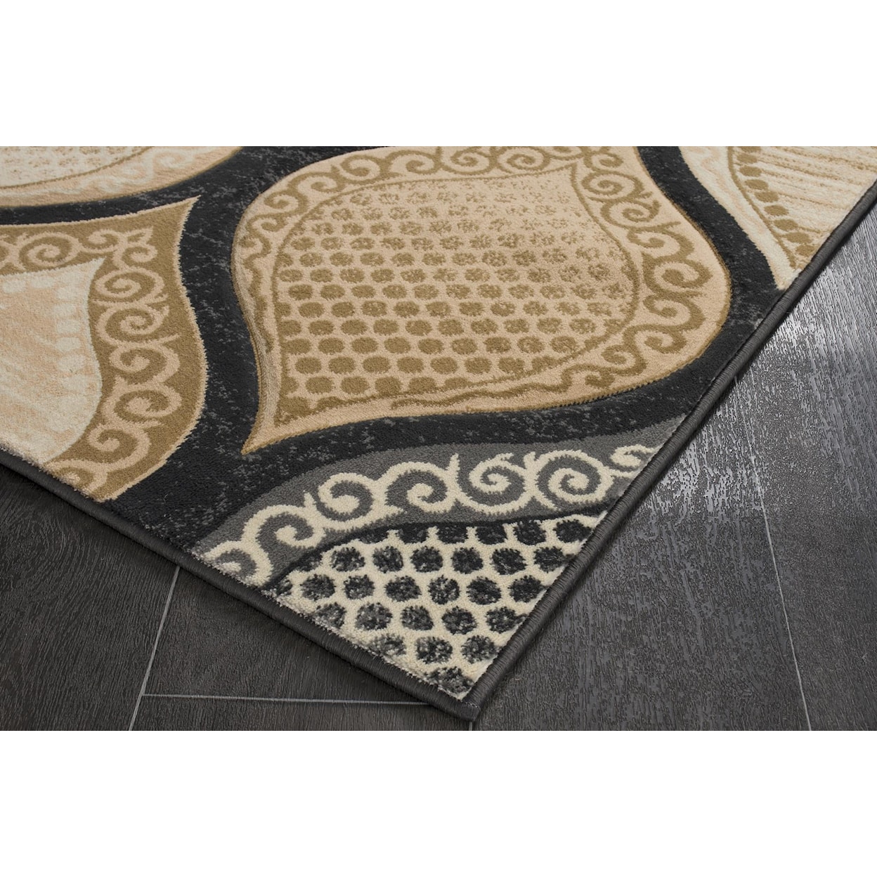 MDA Rugs Rhodes Collection RHODES 4X6 GOLD/BLACK AREA RUG |