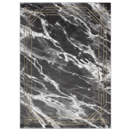 BROOKLYN 2X8 BLACK/MARBLE AREA RUG |