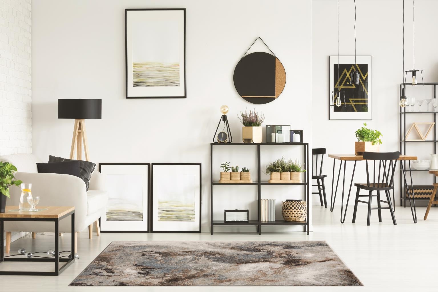 MARINA 5X8 BLUE BROWN AREA RUG |