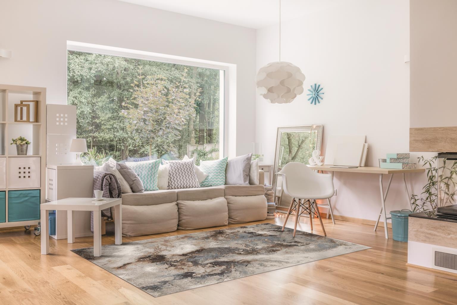 MARINA 8X10 BLUE BROWN AREA RUG |