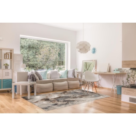 MARINA 8X10 BLUE BROWN AREA RUG |