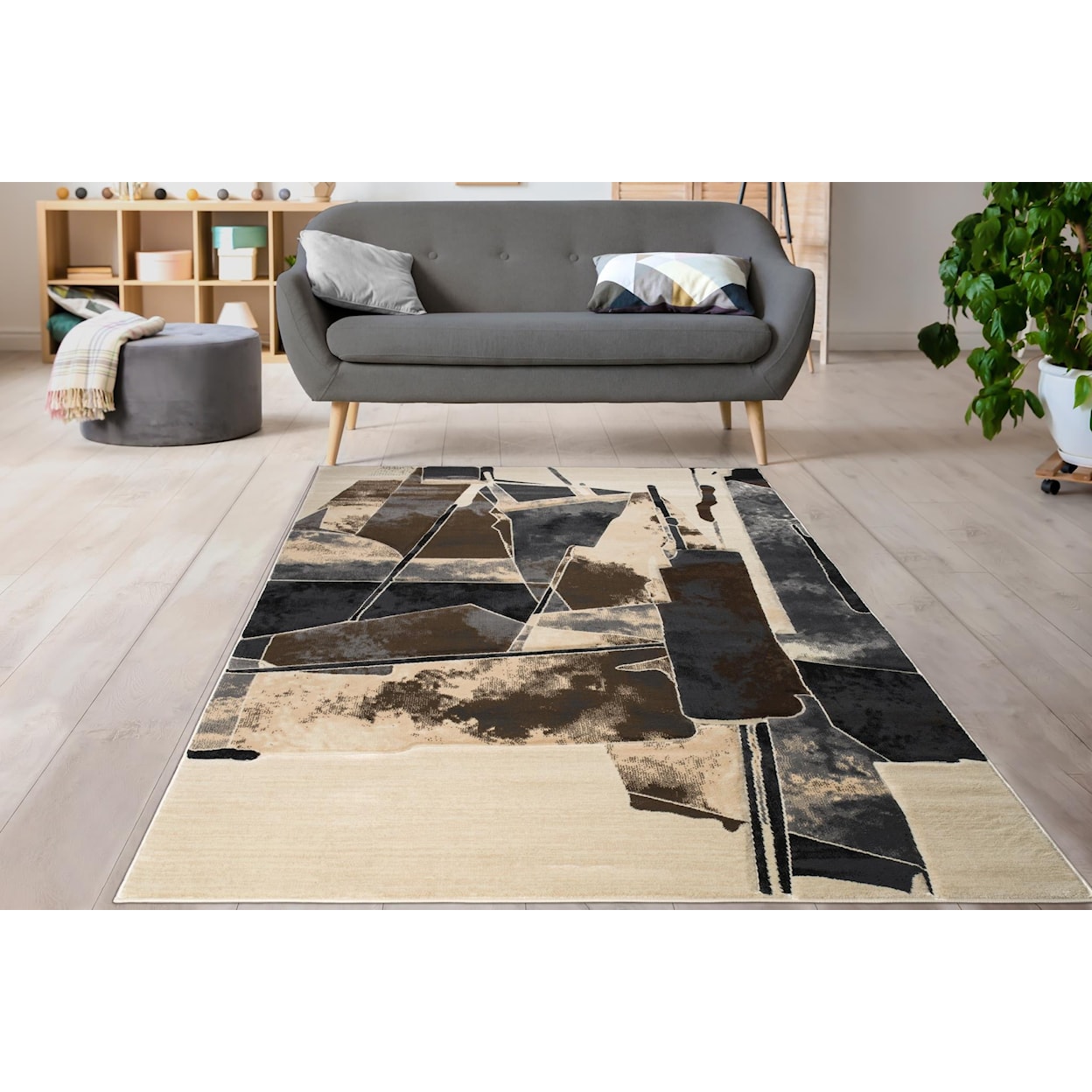 MDA Rugs Rhodes Collection RHODES 5X8 BROWN/GREY AREA RUG |