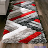 MDA Rugs Mateos Shag MATEOS 5X7 SHAG RED/GREY/WHITE | AREA RUG