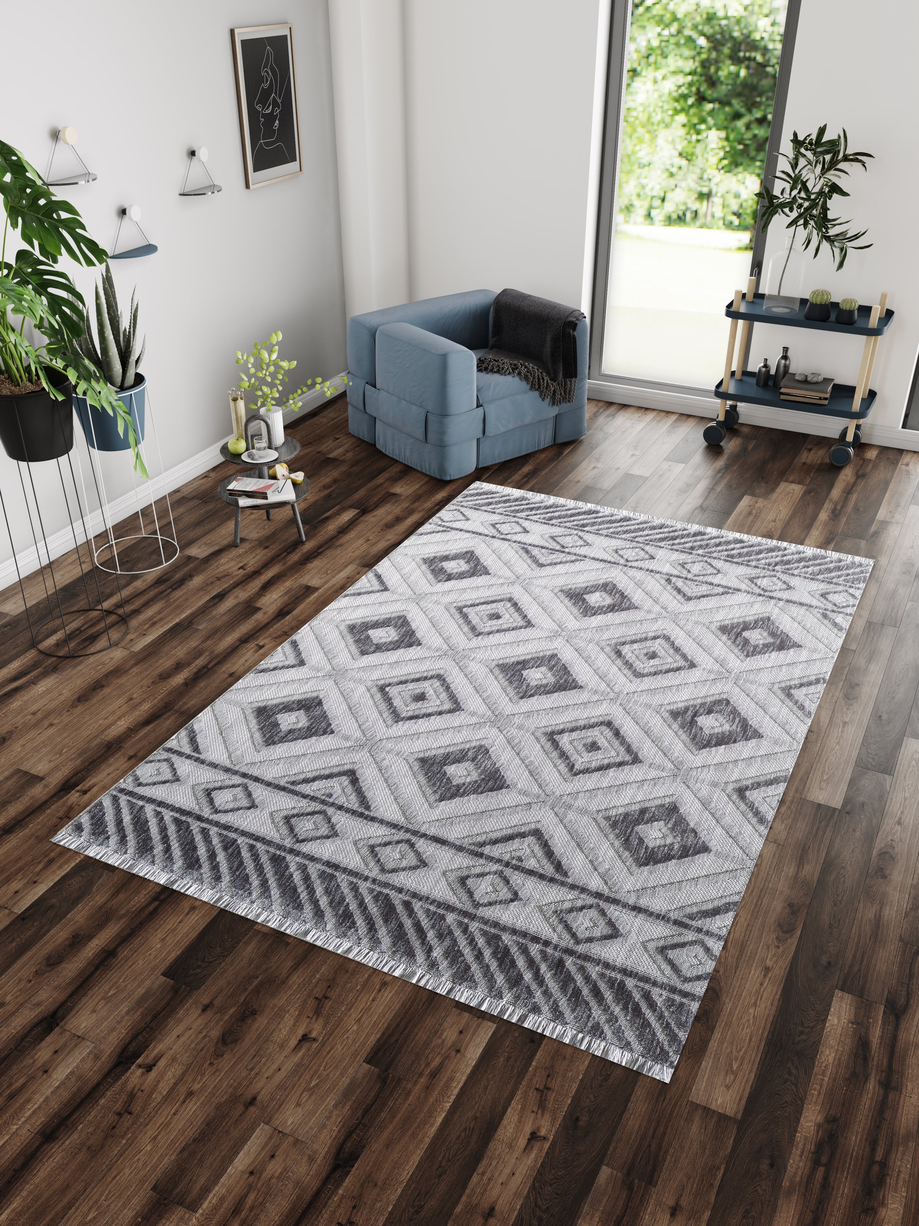 MDA Rugs Milos Collection 15921 MILOS GREY 8X11 AREA RUG 7 Day