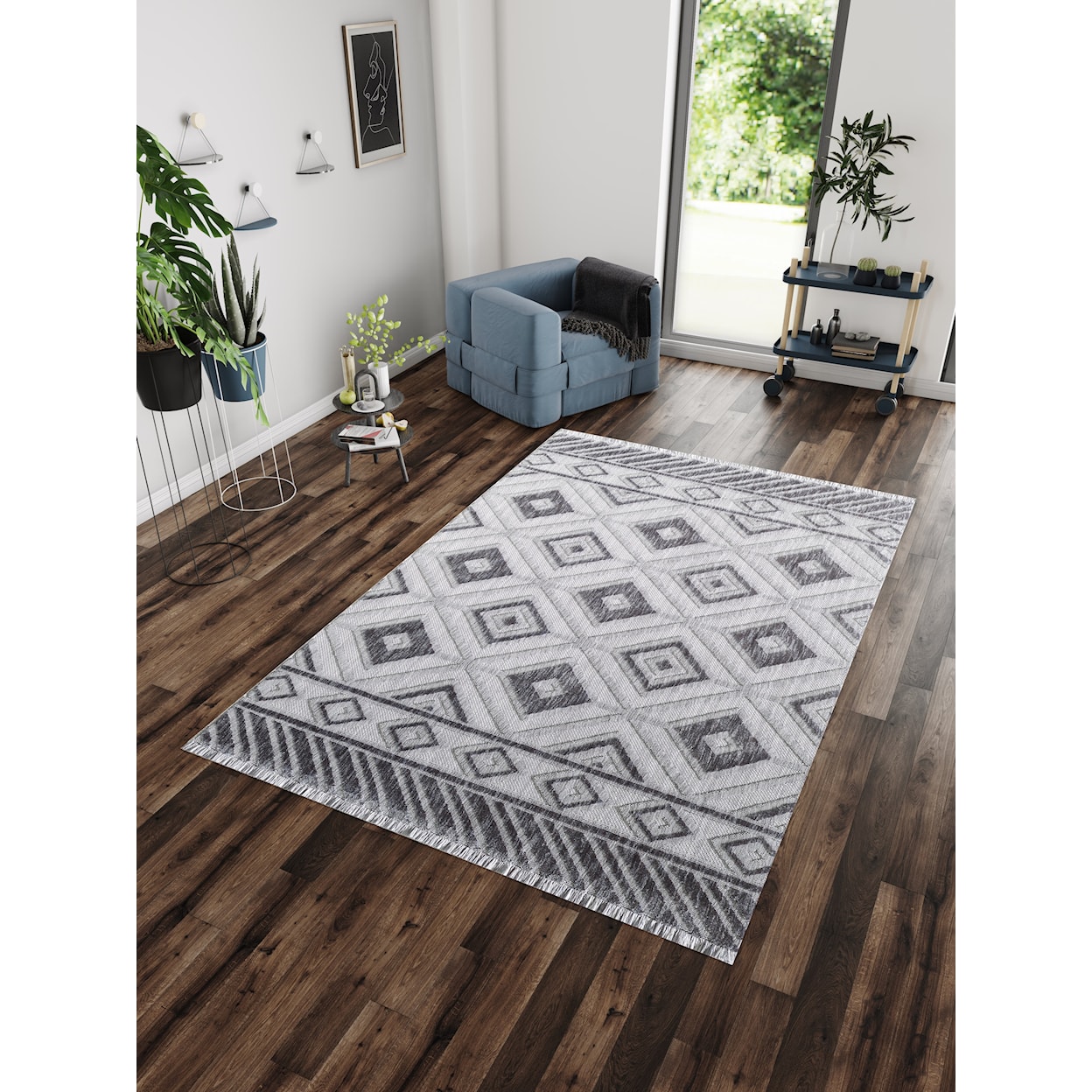 MDA Rugs Milos Collection MILOS GREY 8X11  AREA  RUG |