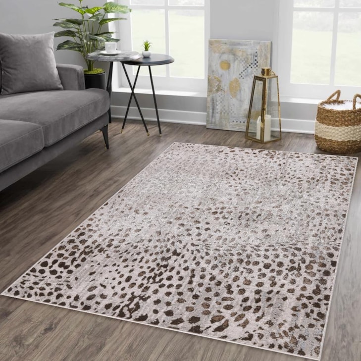 Spots Rug Square NEVADA COLLECTION 25541 NEVADA 5X8 BROWN GREY SPOTS AREA | RUG | 7 Day ...