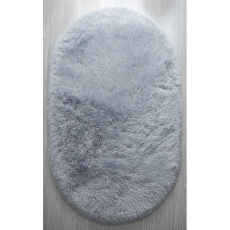 MANHATTAN 5X8 GREY OVAL SHAG | AREA RUG