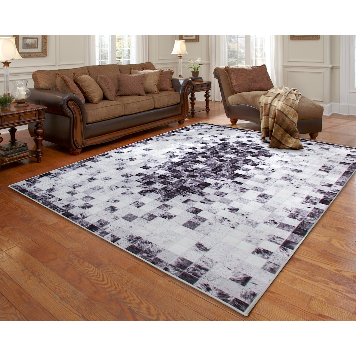 MDA Rugs Capri Collection CAPRI 5X8 WHITE/NAVY |