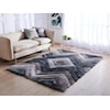 MDA Rugs Mateos Shag MATEOS 5X7 BLACK/GREY AREA RUG |