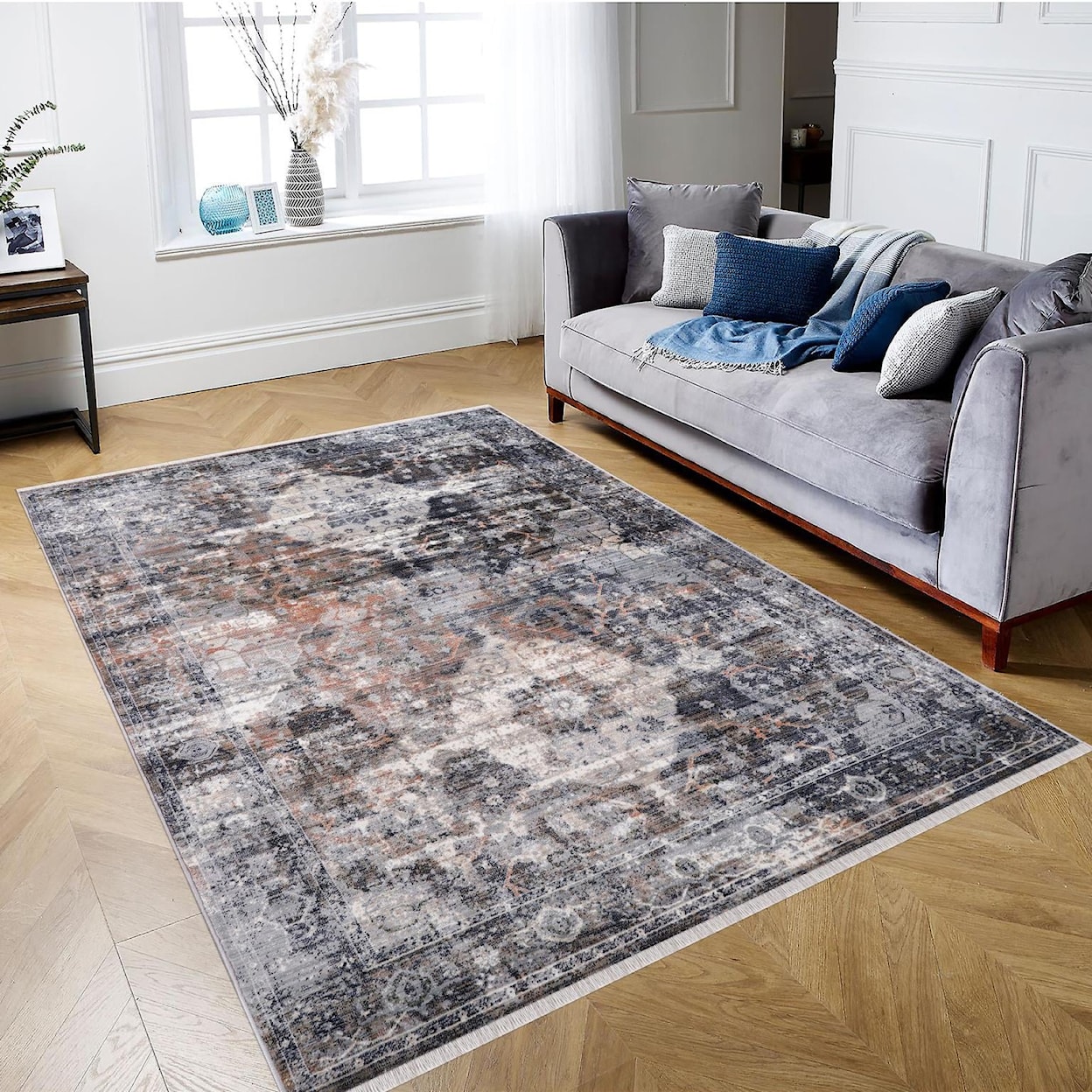 MDA Rugs Anna Collection ANNA 5X8 BLACK/BROWN AREA RUG |