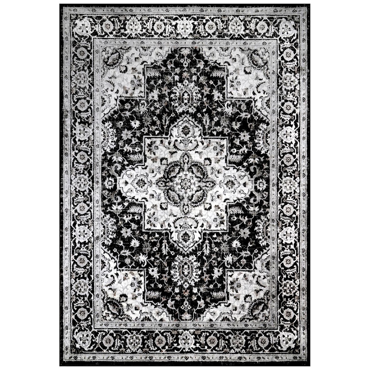 MDA Rugs Trendy Collection TRENDY 8/11 BLACK/WHITE AREA RUG |