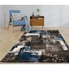 MDA Rugs Rhodes Collection RHODES 5X8 BLUE/BROWN AREA RUG |