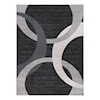 MDA Rugs Lela Collection LELA BLACK GREY 5X8  AREA  RUG |