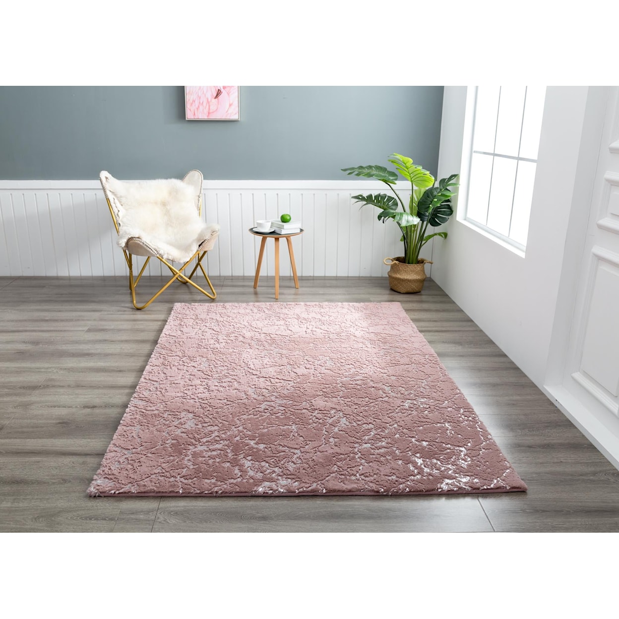 MDA Rugs Chryso Collection CHRYSO 5X7 PINK TEXTURE AREA RUG |