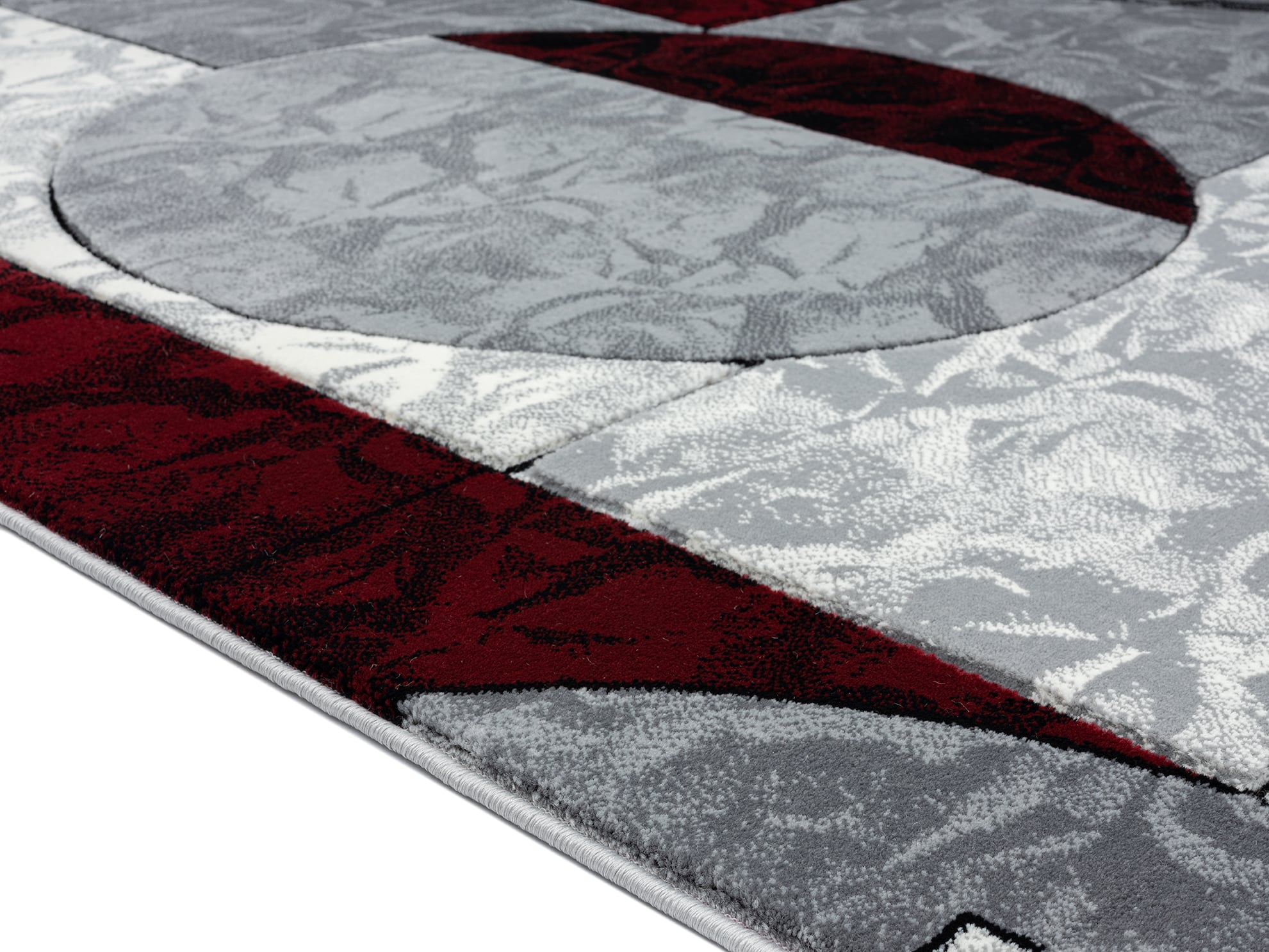CRYSTAL 5X8 GREY/RED AREA RUG |