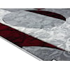 MDA Rugs Crystal Collection CRYSTAL 2X8 GREY/RED AREA RUG |