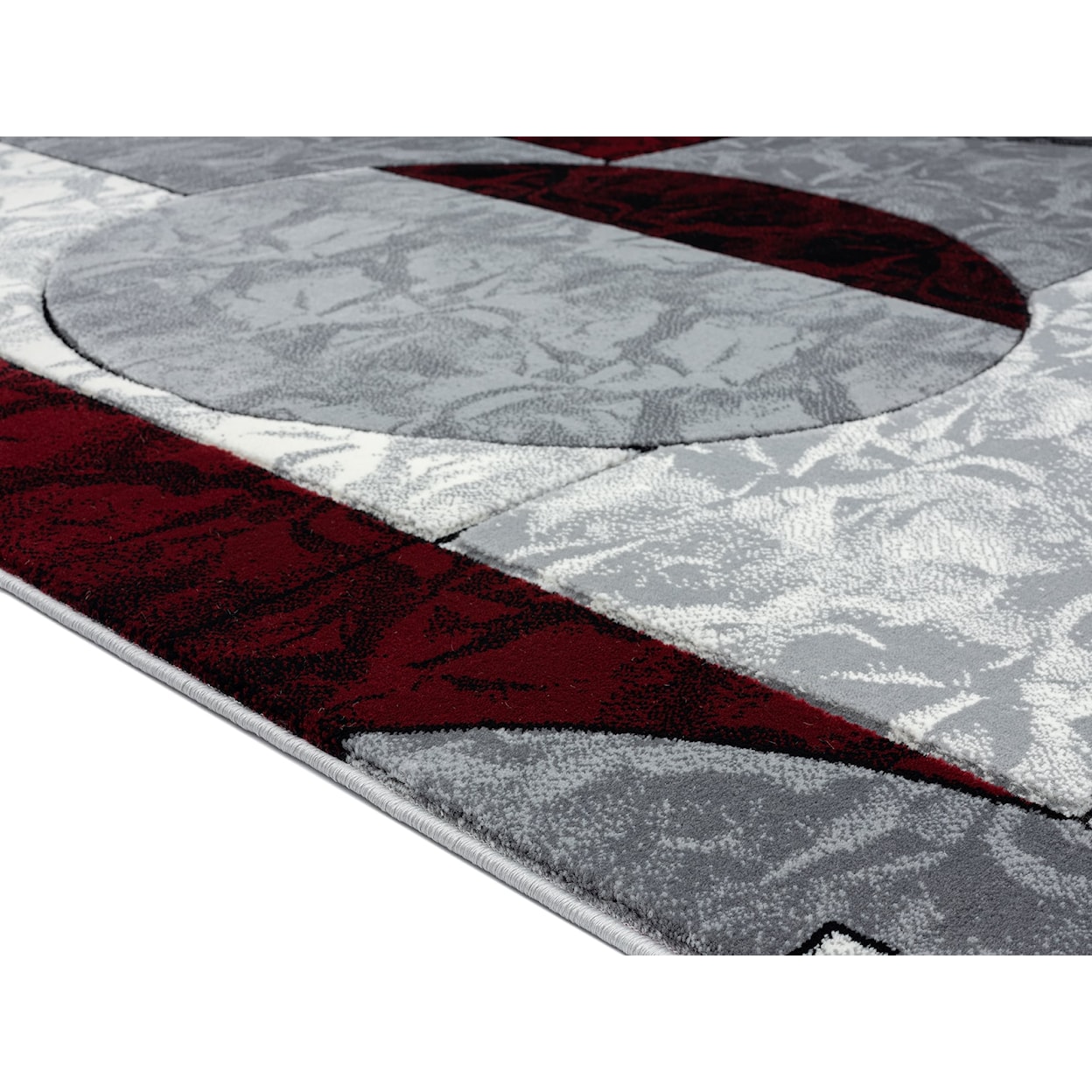 MDA Rugs Crystal Collection CRYSTAL 5X8 GREY/RED AREA RUG |