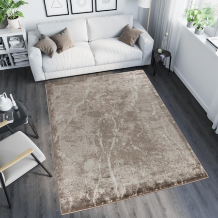 PETRA 5X8 BROWN/WHITE AREA RUG |