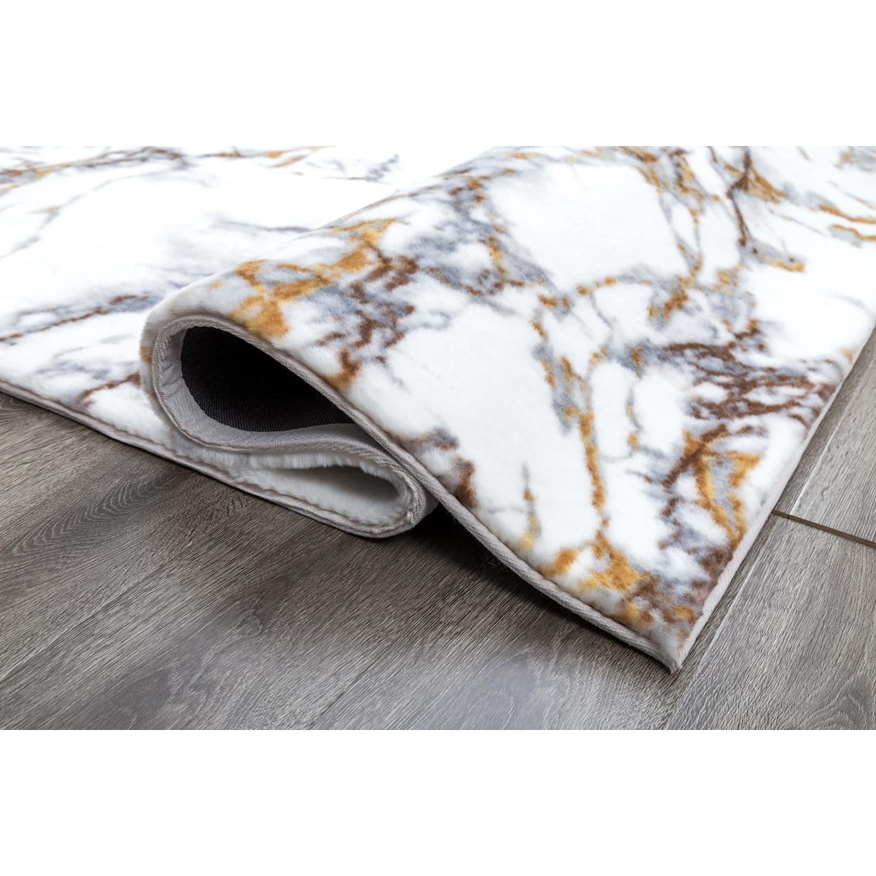 MDA Rugs Luxury Collection LUXURY 5X7 WHITE/GOLD/SILVER AREA | RUG