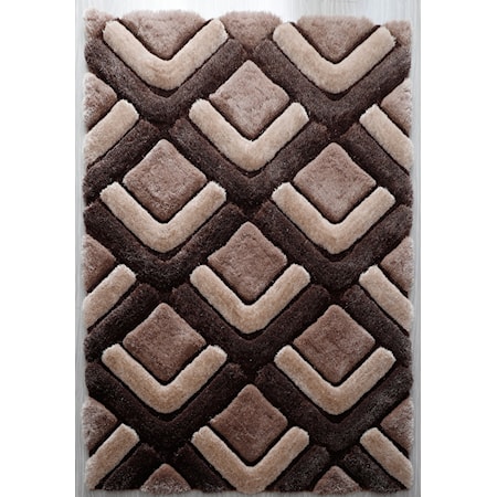 MATEOS 5X7 SHAG BEIGE/BROWN | AREA RUG