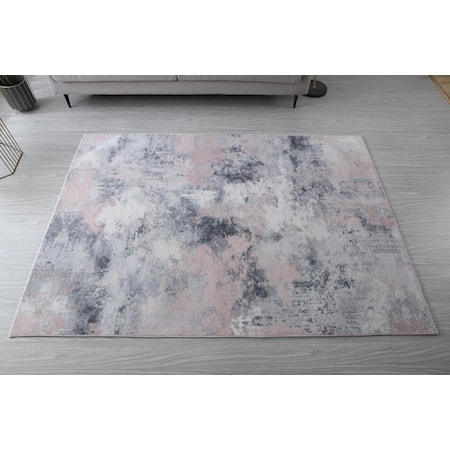 RETRO 8X10 PINK/BLACK AREA RUG |