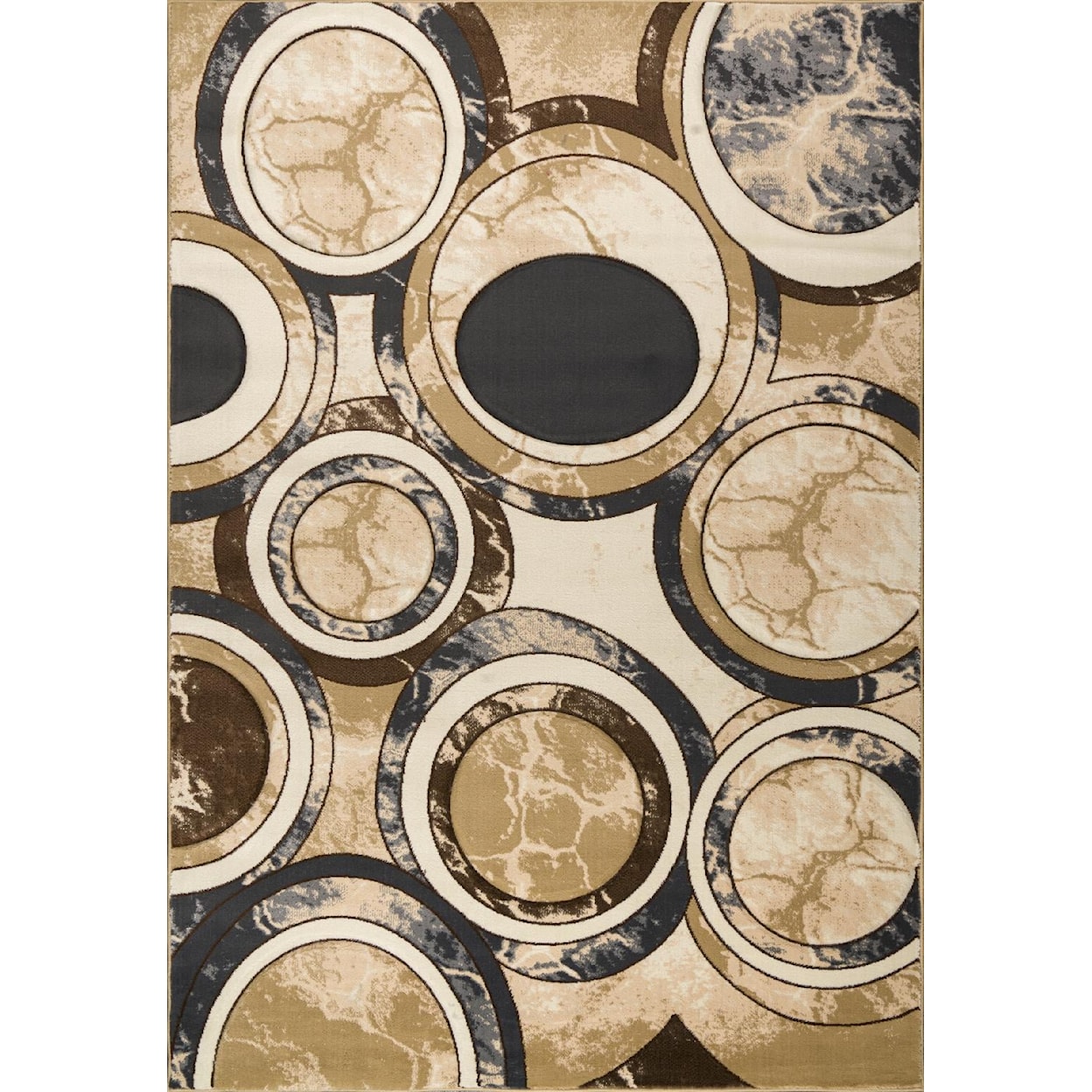 MDA Rugs Rhodes Collection RHODES 5X8 GOLD/GREY AREA RUG |