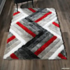 MDA Rugs Mateos Shag MATEOS 4X6 SHAG RED/GREY/WHITE | AREA RUG